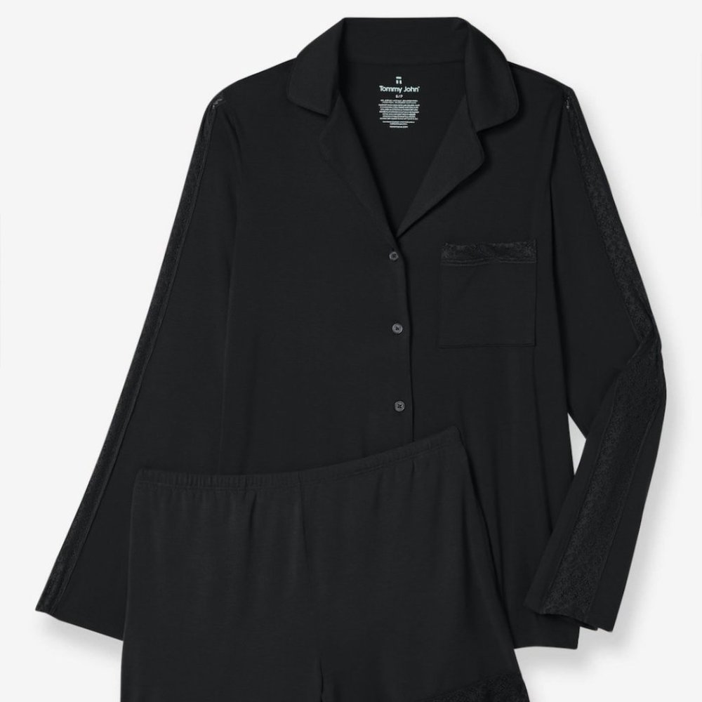 Tommy John Lace Trim Pajama Top Size Medium